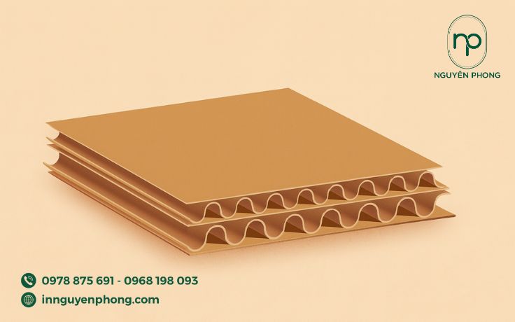 hình ảnh cấu tạo chi tiết về carton 5 lớp sóng BC